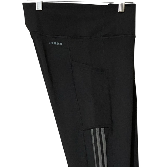 Adidas Primegreen Aeroready Tights L Black/Grey 3-Stripes 7/8 Length NWT - Picture 8 of 12